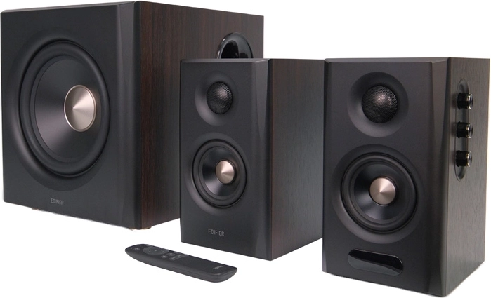 Edifier S355DB 2.1-højttalere med trådløs subwoofer (brun)