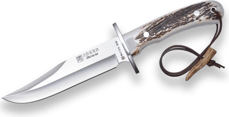 Joker CC96 Bowie jagtkniv 16 cm, gevirhåndtag, læderskede