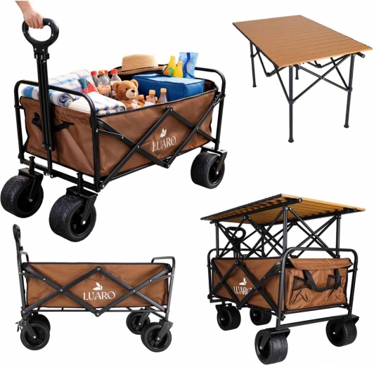 Sammenklappelig transportvogn LUARO 2-i-1 med bord