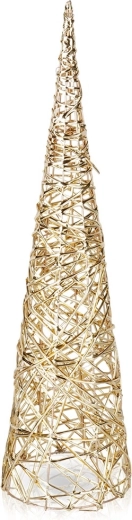 Lysende juletræskegle i guld, 60 cm, 30 LED
