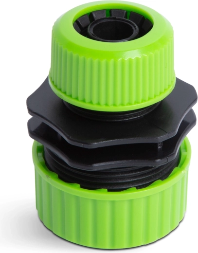 Plastadapter til haveslange 1/2" til 3/4" grøn/sort