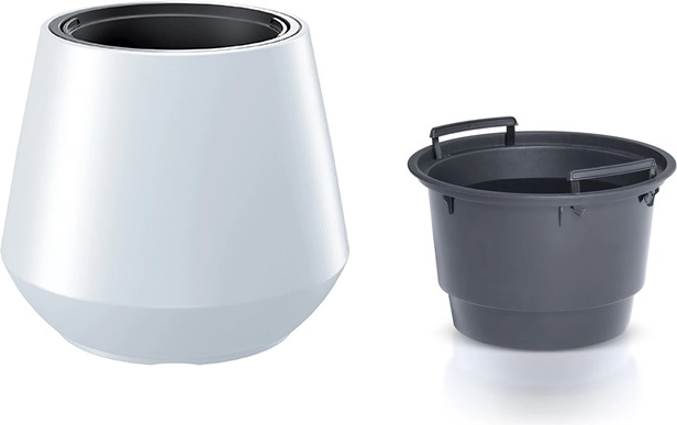 Blomsterkrukke med indsats HEOS hvid 39,5 cm