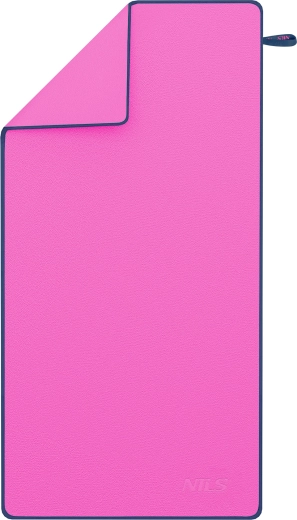 Hurtigtørrende mikrofiberhåndklæde NILS lyserød/mørkeblå 200 × 90 cm