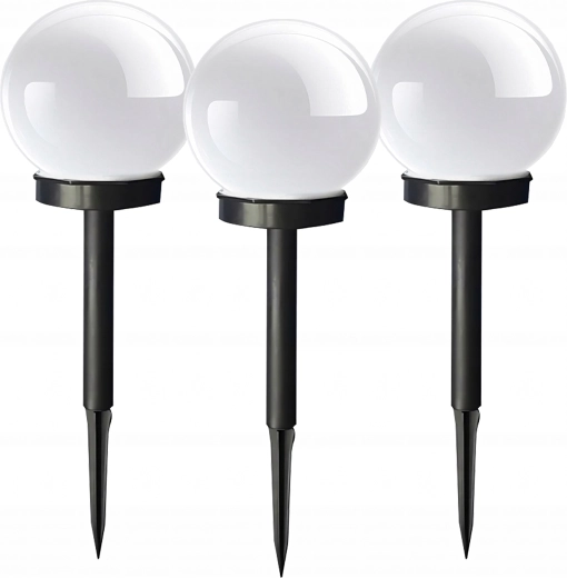 Solcelledrevne havelamper kugler til nedstikning, 3 stk.