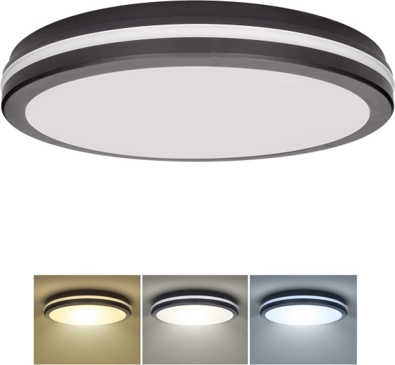 Solight LED-loftlampe Gari 44 W 3960 lm 3CCT IP65 sort