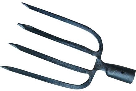 Grave gafler i smedet stål med 4 tænder uden skaft