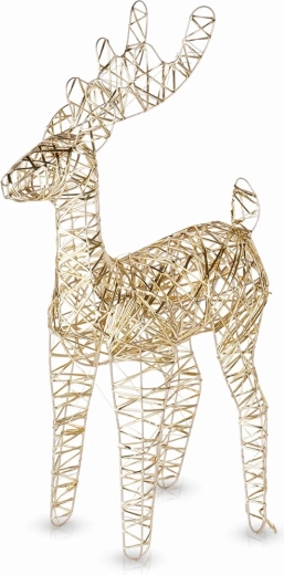 Lysende gyldent rensdyr med 60 LED, 60 cm