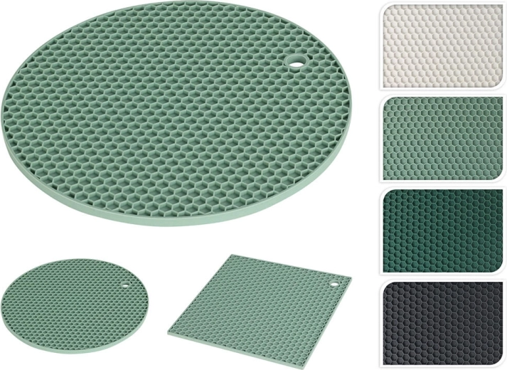 Silikoneunderlag til gryder – mix af former og farver