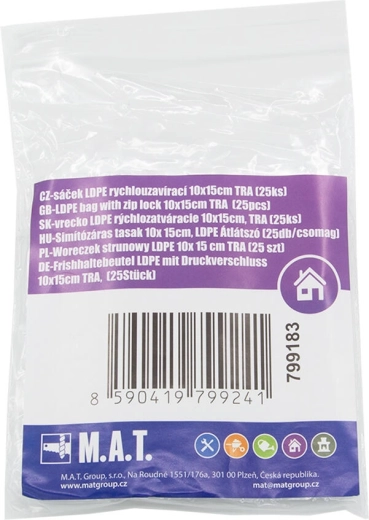 LDPE lynlåspose 10 × 15 cm, transparent (25 stk)