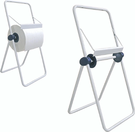 Fritstående gulvstativ til industrielle papirroller 29 cm hvid