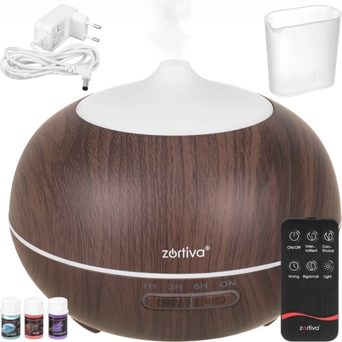 Zortiva ultralyds aroma diffuser og luftfugter 400 ml med fjernbetjening