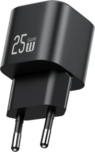 Usams JC-serien 25 W GaN mini hurtigoplader USB‑C sort