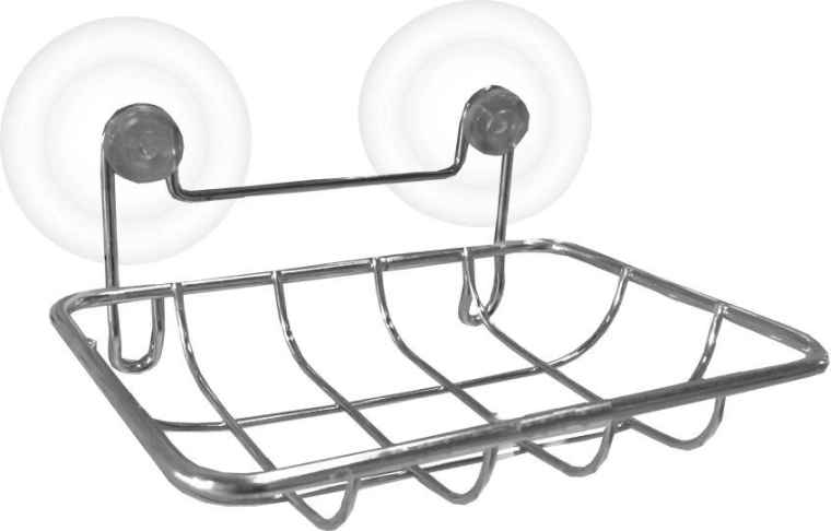 Hængende rektangulær sæbeskål 13 × 9 cm, krom