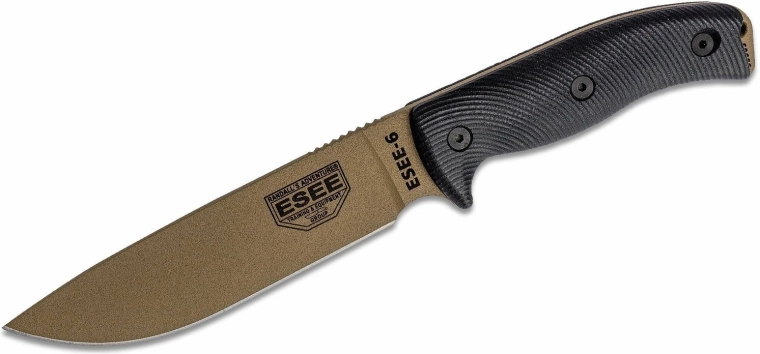 ESEE Model 6 fast kniv 16,5 cm, G10-håndtag, skede