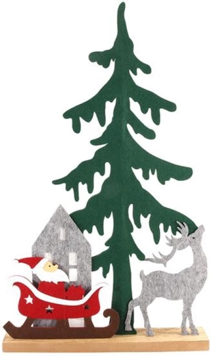 Filtet juledekoration Julemand på slæde 32 cm