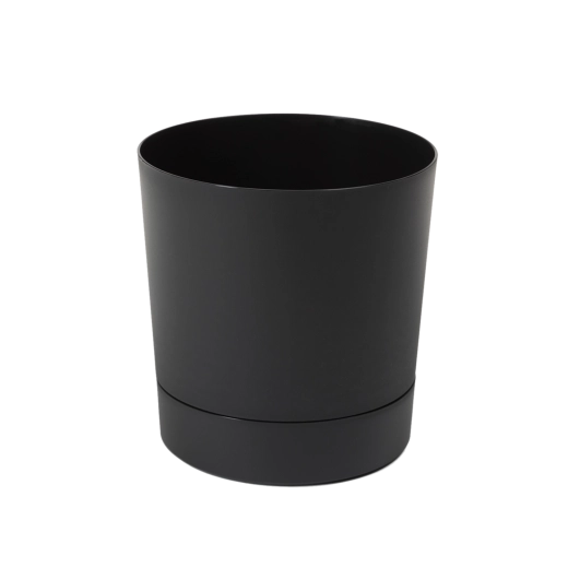 Urtepotte med underskål Aura 20 cm sort mat