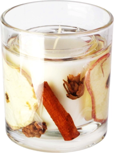 Duftlys i glas Juleæble med kanel 206 g (8 × 9 cm)