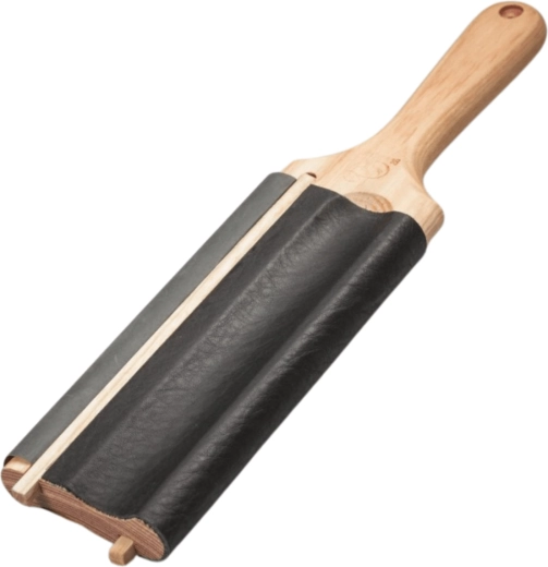 BeaverCraft dobbeltsidet læderpaddle-strop til ske- og krogknive med polerpasta P01