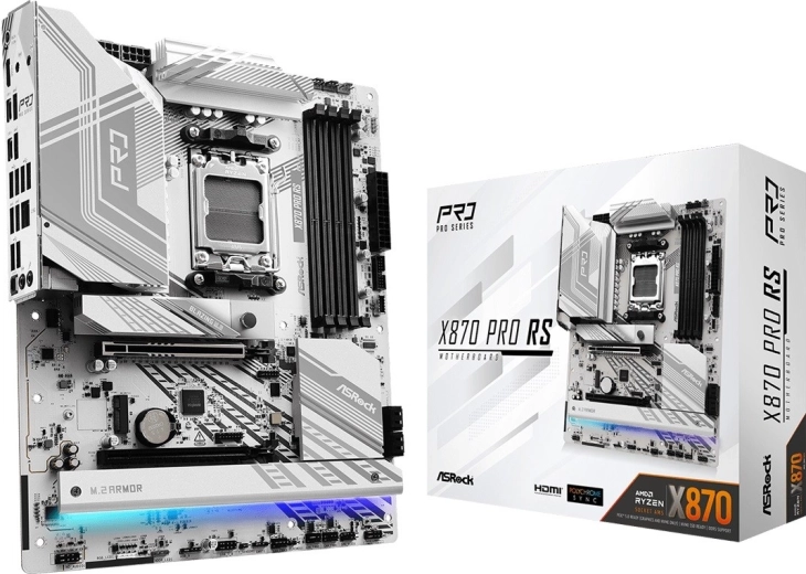 ASRock X870 PRO RS – bundkort AM5 ATX med DDR5, PCIe 5.0 og USB4
