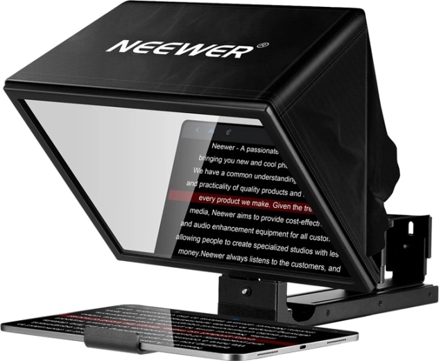 Neewer Basics X12B justerbar 12" teleprompter i aluminiumslegering