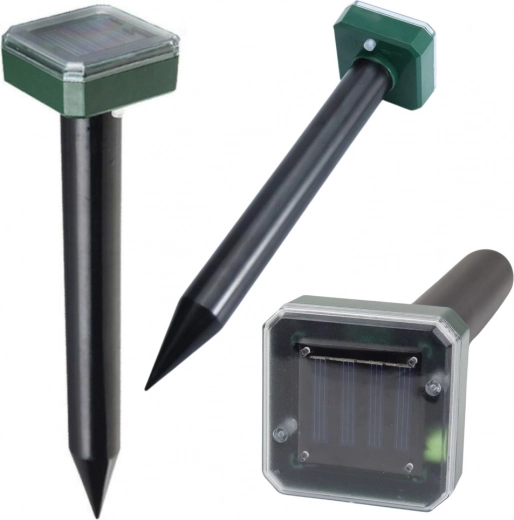 Solcelledrevet Skadedyrsafskrækningsmiddel mod Gnavere og Muldvarpe med Vibrationslyde