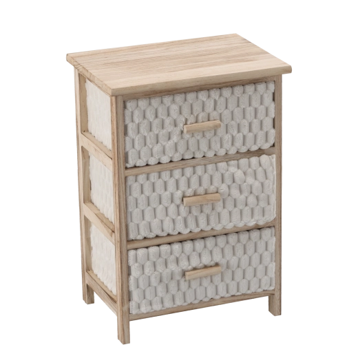 Kommode med 3 stofskuffer 40 × 29 × 58 cm
