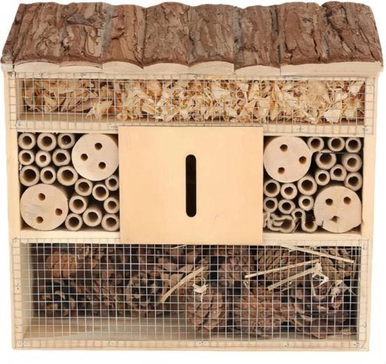 Insekthotel i træ 27 × 8 × 29,5 cm