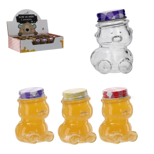 Glas i bamseform med skruelåg 30 ml