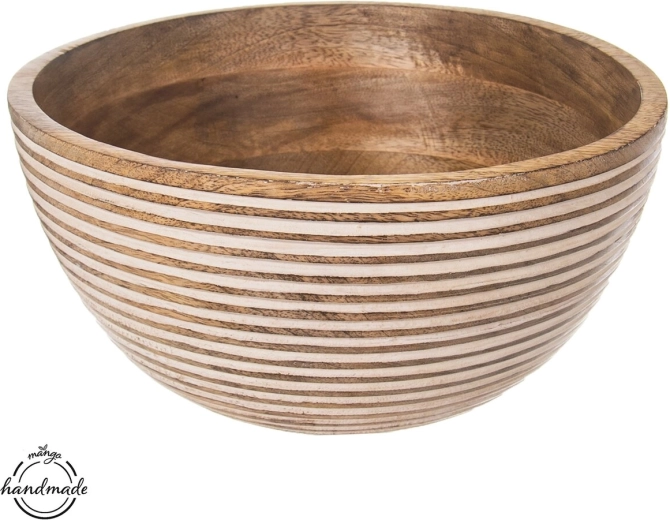 Træskål af mangotræ 25 cm, 3 l