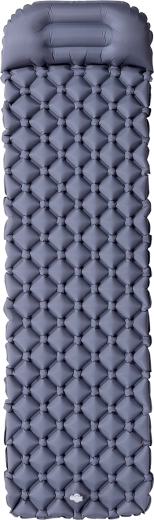 Oppustelig turistliggeunderlag med integreret pude NILS CAMP NC4006 grå