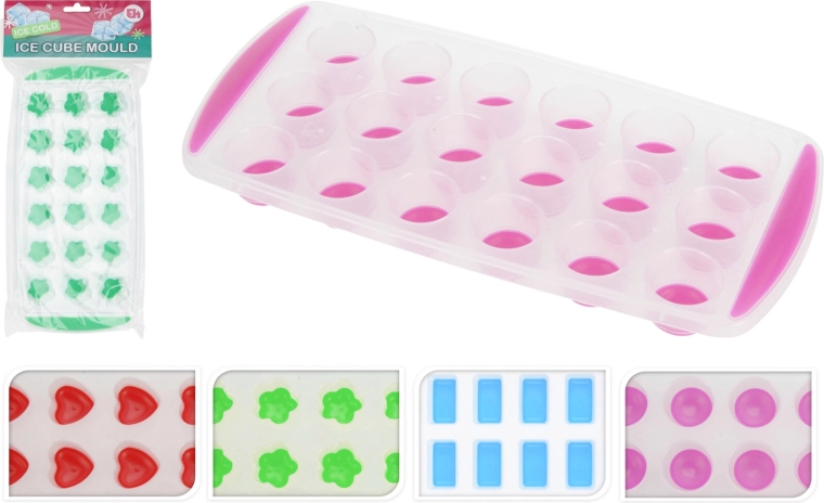 Isterningbakke med forskellige former af TPR, 24,5 × 11,7 × 2,5 cm