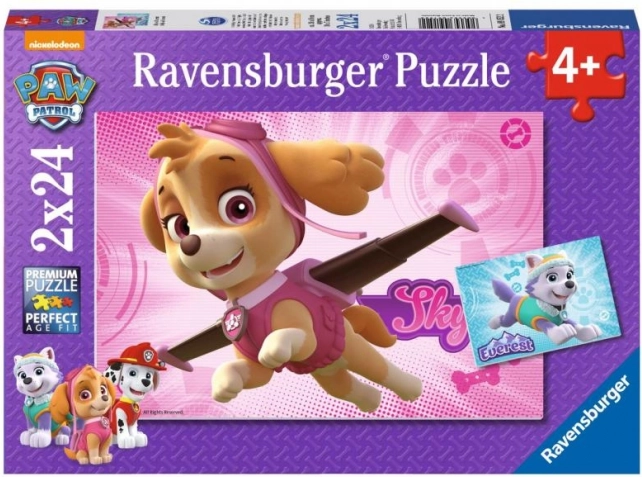 Ravensburger puslespil Paw Patrol Skye og Everest 2×24 brikker