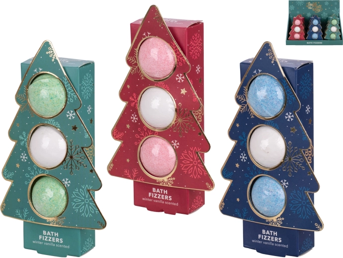 Julegaveæske med brusende badebomber