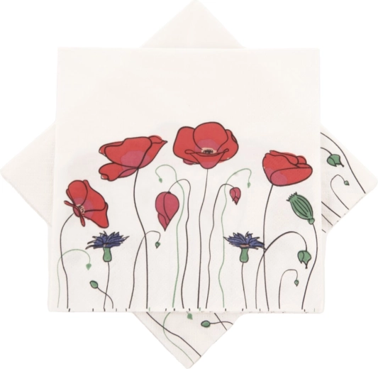 Papirservietter Valmue 33 × 33 cm, 20 stk.