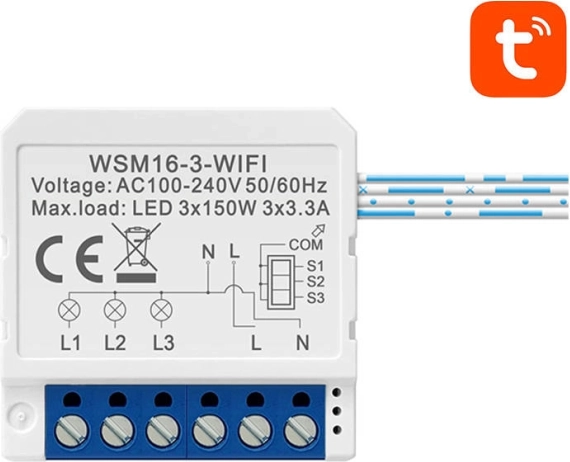 Smart WiFi-switchmodul Avatto TUYA, 4-kanals – Tre-kanals