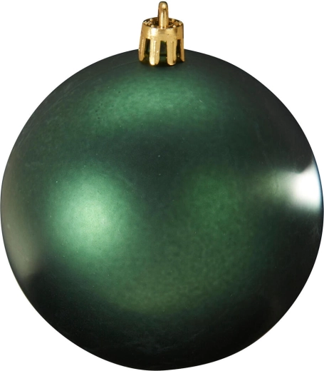 Julepyntkugler i mørkegrøn, diameter 6 cm, sæt med 12 stk.