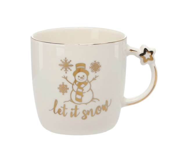 Porcelæn julekrus 360 ml med motivet Let it Snow