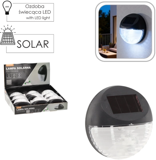 Solcelledrevet væglampe 11,3 × 11,3 × 4,5 cm