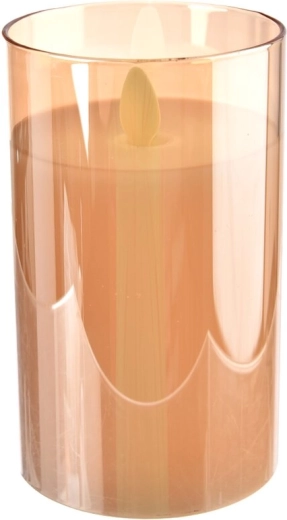 LED-lys i glas beige 8 × 13 cm