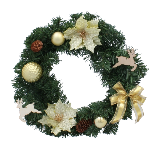 Gylden julekrans 40 cm