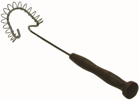 Piskeris i rustfrit stål med træhåndtag 70 mm