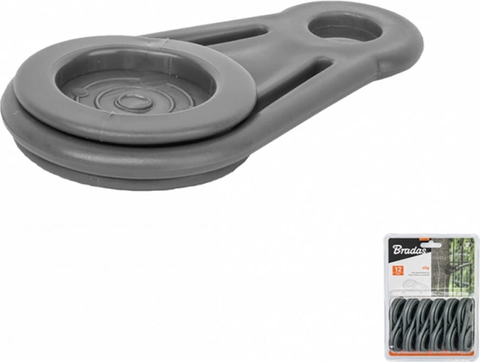 Fastgørelsesklemme med øje og håndtag, plast, 12 stk.