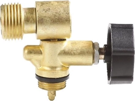 Aflukningsventil MEVA G 1/2" venstre med sideudgang til 2 kg PB-flasker