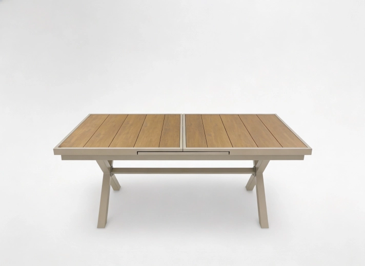Udtrækkeligt havebord i aluminium beige 180–240 × 90 × 76 cm