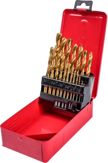 Sæt HSS-TiN metalbor 1–10 mm, 19 dele