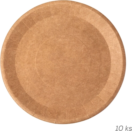 Papirtallerken NATURE, flad 22,5 cm (10 stk.)