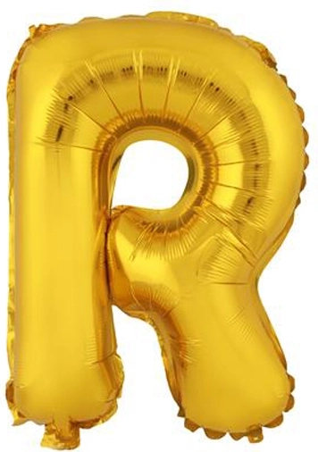Folieballon bogstav R 30 cm guld