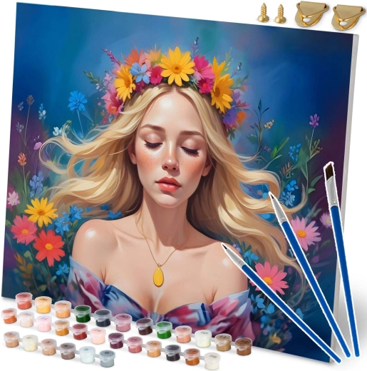 Maling efter tal 40×50 cm – portræt af kvinde