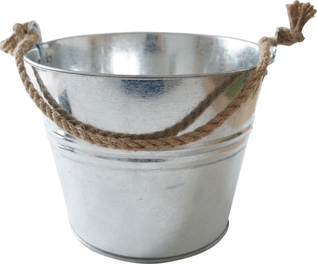 Galvaniseret spand med rebskaft 5 l