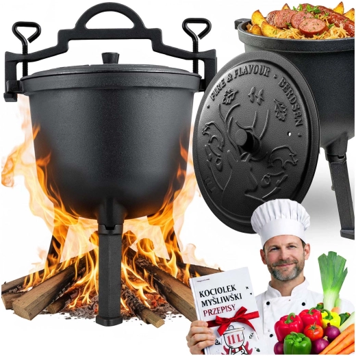 jern campinggryde 11 l til bål og grill med låg